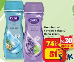 DURU DUŞ JELİ LAVANTA BAHÇESİ/ DENİZ ESİNTİSİ 450 ML DURU DUŞ JELİ LAVANTA BAHÇESİ/ DENİZ ESİNTİSİ 450 ML